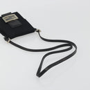 FENDI Shoulder Pouch Mamma Baguette Cotton Jersey Black Silver Auth 195300A-7