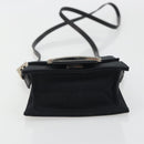 FENDI Shoulder Pouch Mamma Baguette Cotton Jersey Black Silver Auth 195300A-9