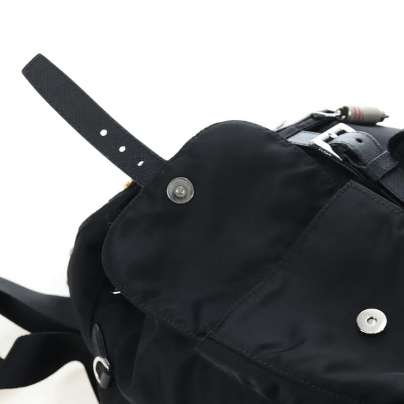 PRADA robot Backpack Nylon Black Silver Auth 195301V