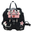 PRADA robot Backpack Nylon Black Silver Auth 195301V-13