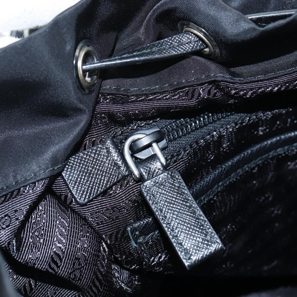 PRADA robot Backpack Nylon Black Silver Auth 195301V