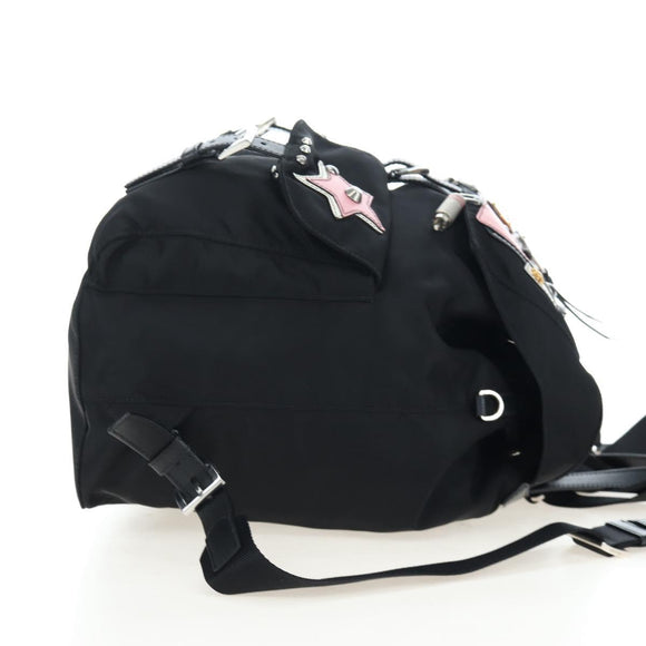 PRADA robot Backpack Nylon Black Silver Auth 195301V