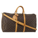 LOUIS VUITTON Monogram Keepall Bandouliere 55 Boston Bag M41414 LV Auth 195306A-1