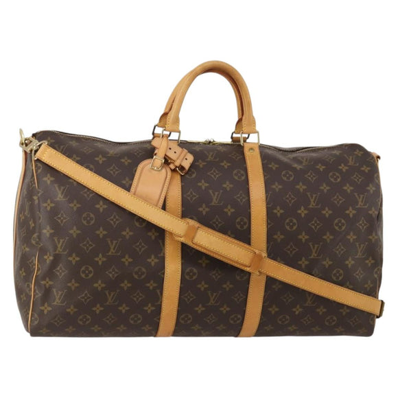 LOUIS VUITTON Monogram Keepall Bandouliere 55 Boston Bag M41414 LV Auth 195306A