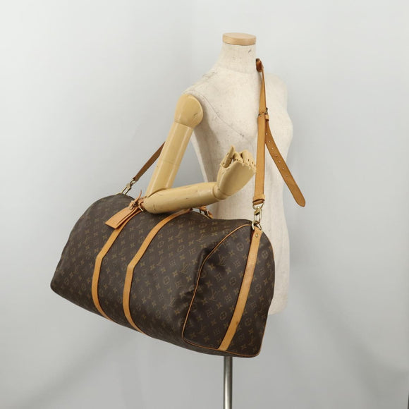 LOUIS VUITTON Monogram Keepall Bandouliere 55 Boston Bag M41414 LV Auth 195306A
