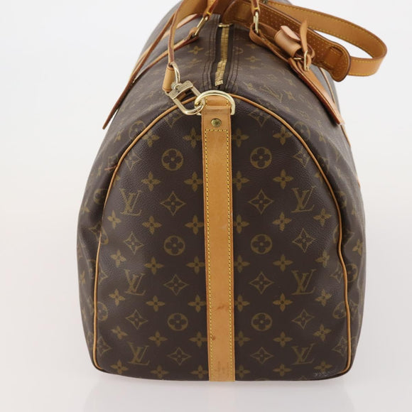 LOUIS VUITTON Monogram Keepall Bandouliere 55 Boston Bag M41414 LV Auth 195306A