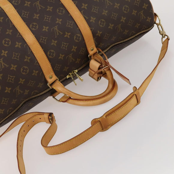 LOUIS VUITTON Monogram Keepall Bandouliere 55 Boston Bag M41414 LV Auth 195306A
