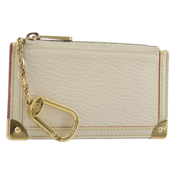 LOUIS VUITTON Suhari Pochette Cles Coin Purse White M91827 LV Auth 195308A
