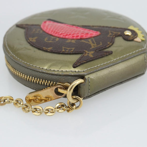LOUIS VUITTON Monogram Vernis Porte Monnaie Cook Veil Bronze M91387 Auth 195310A