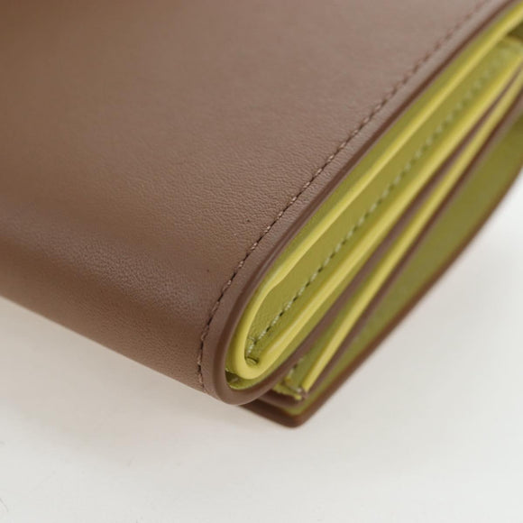 LOEWE Raccoon Trifold Wallet Leather Suna Fujita Brown Silver Auth 195312M