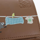 LOEWE Raccoon Trifold Wallet Leather Suna Fujita Brown Silver Auth 195312M-18