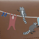 LOEWE Raccoon Trifold Wallet Leather Suna Fujita Brown Silver Auth 195312M-19