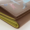 LOEWE Raccoon Trifold Wallet Leather Suna Fujita Brown Silver Auth 195312M-7