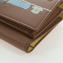 LOEWE Raccoon Trifold Wallet Leather Suna Fujita Brown Silver Auth 195312M-14