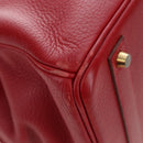 HERMES Birkin 40 Hand Bag Taurillon Clemence Red Gold Auth 195314SM-10