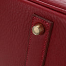HERMES Birkin 40 Hand Bag Taurillon Clemence Red Gold Auth 195314SM-15