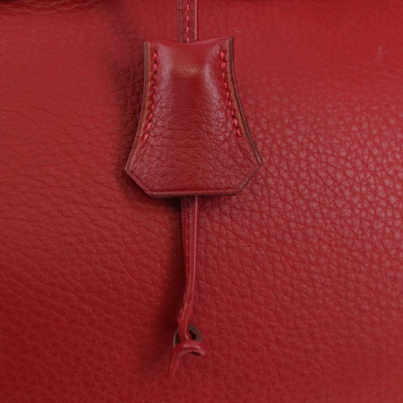 HERMES Birkin 40 Hand Bag Taurillon Clemence Red Gold Auth 195314SM