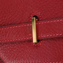 HERMES Birkin 40 Hand Bag Taurillon Clemence Red Gold Auth 195314SM-20
