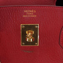 HERMES Birkin 40 Hand Bag Taurillon Clemence Red Gold Auth 195314SM-23