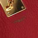 HERMES Birkin 40 Hand Bag Taurillon Clemence Red Gold Auth 195314SM-24