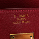 HERMES Birkin 40 Hand Bag Taurillon Clemence Red Gold Auth 195314SM-26