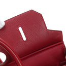 HERMES Birkin 40 Hand Bag Taurillon Clemence Red Gold Auth 195314SM-27