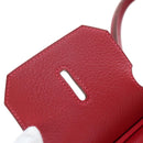 HERMES Birkin 40 Hand Bag Taurillon Clemence Red Gold Auth 195314SM-29