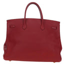 HERMES Birkin 40 Hand Bag Taurillon Clemence Red Gold Auth 195314SM-3
