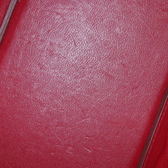 HERMES Birkin 40 Hand Bag Taurillon Clemence Red Gold Auth 195314SM