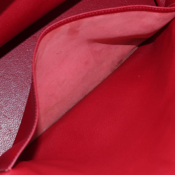 HERMES Birkin 40 Hand Bag Taurillon Clemence Red Gold Auth 195314SM