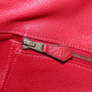 HERMES Birkin 40 Hand Bag Taurillon Clemence Red Gold Auth 195314SM-35