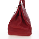 HERMES Birkin 40 Hand Bag Taurillon Clemence Red Gold Auth 195314SM-4