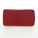 HERMES Birkin 40 Hand Bag Taurillon Clemence Red Gold Auth 195314SM-9