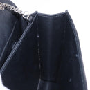 Salvatore Ferragamo Gancini Chain Shoulder Bag Leather Black Silver Auth 195321A-21