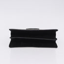 Salvatore Ferragamo Gancini Chain Shoulder Bag Leather Black Silver Auth 195321A-5