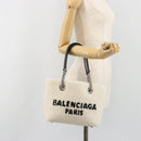 BALENCIAGA Duty Free Tote Bag Bore White Silver 759941 Auth 195322M-22