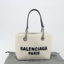 BALENCIAGA Duty Free Tote Bag Bore White Silver 759941 Auth 195322M-23