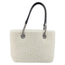 BALENCIAGA Duty Free Tote Bag Bore White Silver 759941 Auth 195322M-3