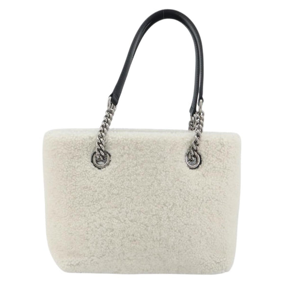 BALENCIAGA Duty Free Tote Bag Bore White Silver 759941 Auth 195322M