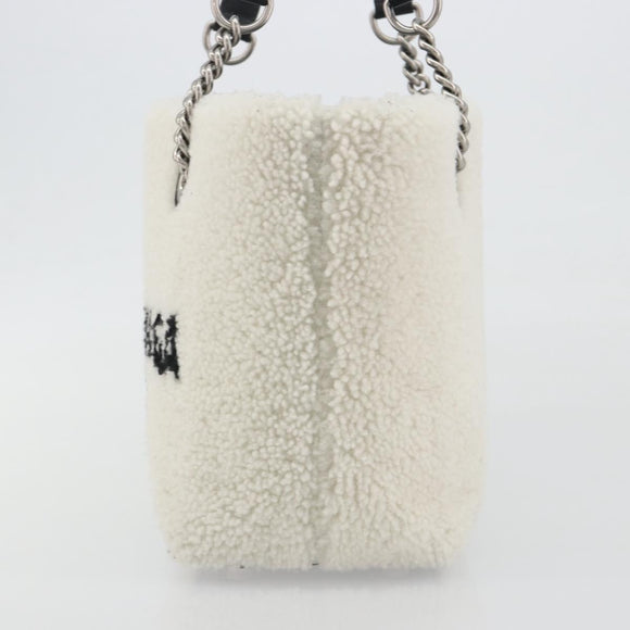 BALENCIAGA Duty Free Tote Bag Bore White Silver 759941 Auth 195322M