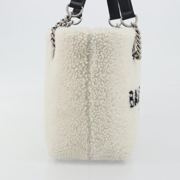 BALENCIAGA Duty Free Tote Bag Bore White Silver 759941 Auth 195322M