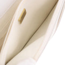 CHANEL Matelasse Chain Shoulder Bag Caviar Skin White Gold Tone CC Auth 195323A-25