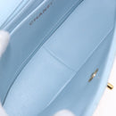 CHANEL Matelasse Chain Shoulder Bag Lamb Skin Light Blue Gold CC Auth 195324V-21