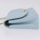 CHANEL Matelasse Chain Shoulder Bag Lamb Skin Light Blue Gold CC Auth 195324V-5