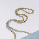 CHANEL Matelasse Chain Shoulder Bag Lamb Skin Light Blue Gold CC Auth 195324V-8