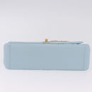 CHANEL Matelasse Chain Shoulder Bag Lamb Skin Light Blue Gold CC Auth 195324V-9