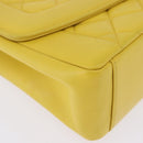 CHANEL Matelasse Chain Shoulder Bag Lamb Skin Yellow Gold Tone CC Auth 195325V-10