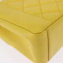 CHANEL Matelasse Chain Shoulder Bag Lamb Skin Yellow Gold Tone CC Auth 195325V-12