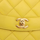 CHANEL Matelasse Chain Shoulder Bag Lamb Skin Yellow Gold Tone CC Auth 195325V-14