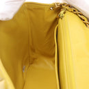 CHANEL Matelasse Chain Shoulder Bag Lamb Skin Yellow Gold Tone CC Auth 195325V-22